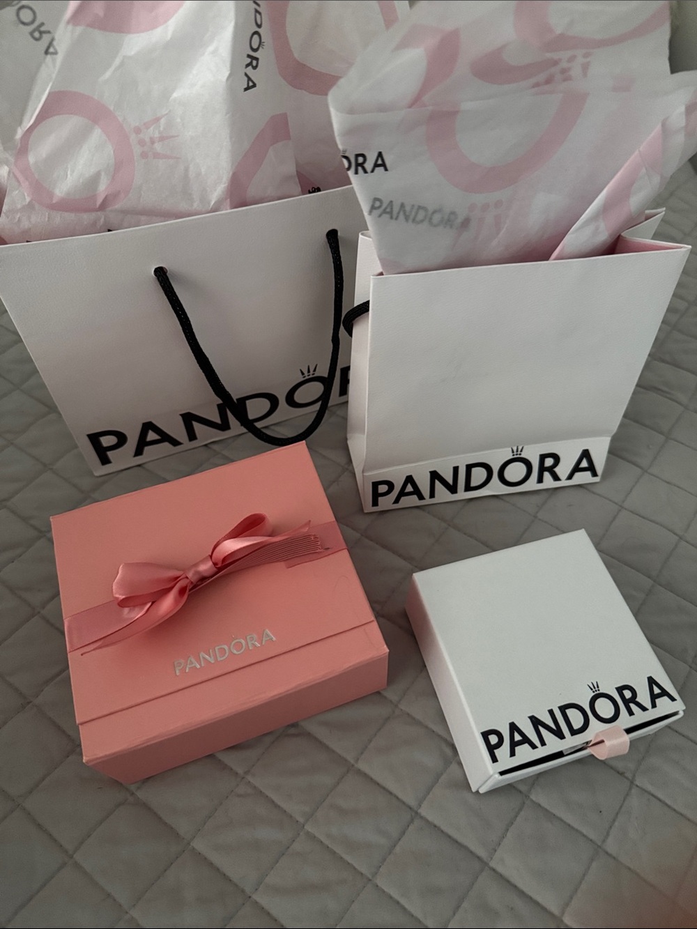 Pandora Pink and White Gift Box & Bags Set